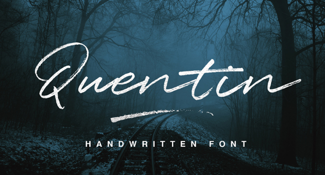 Quentin Free Handwritten Script Font October 2017